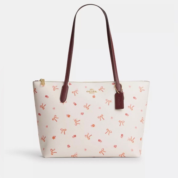 Coach Handbags - ✅Coach purse Zip Top Tote With Bow Print CN627 NWT